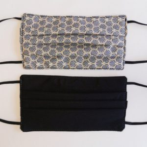 Masque barrière en coton gris et PUL noir réversible – Image 3